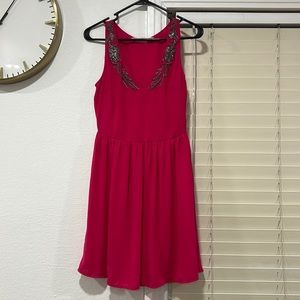 Hot pink Zara a line dress
